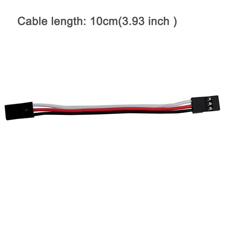 DIYmall 10pcs 3.93inch Male to Male JR Plug Servo Extension Lead 3Pin 100mm Servo Extension Cable for RC Plane Car - Image 3